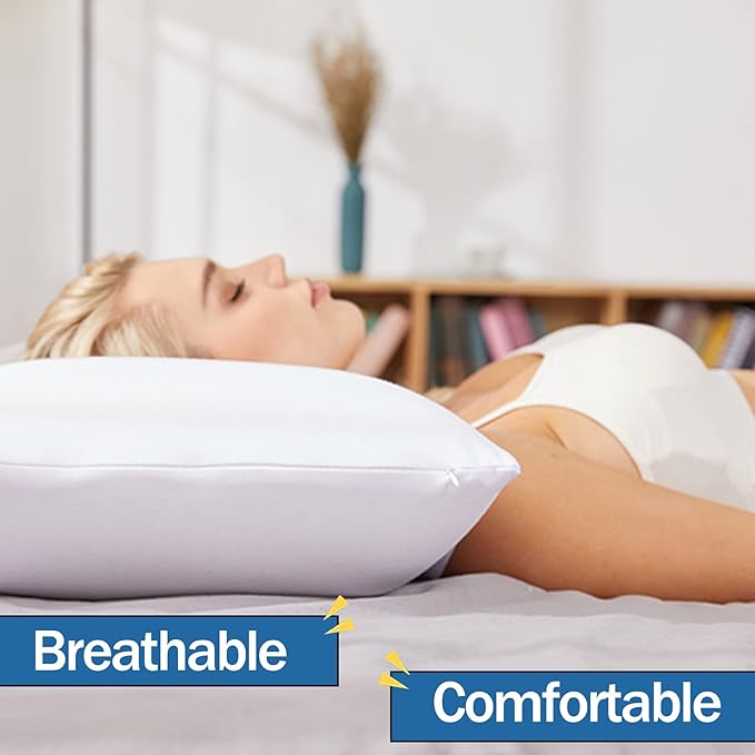 100% Talalay Latex Pillow, Natural Sleeping Bed Pillow - Luxury Soft Queen Size Pillow for Side, Back, and Stomach Sleepers - Removable Breathable Cotton Cover