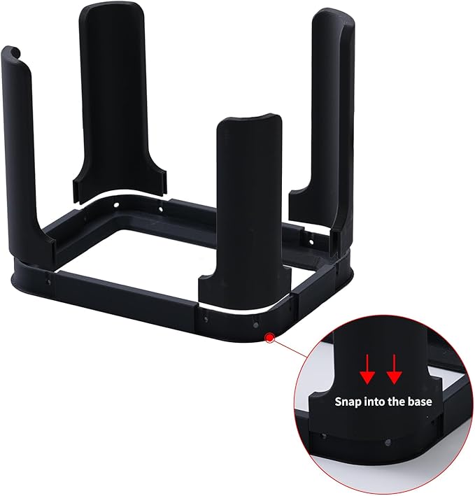 Food Container Lid Organizer for Rubbermaid Brilliances nap-on lids, Lid Organizer for Kitchen Cabinet Storage (3-Piece) - Holds 24 Lids for 4.7 Cup, 3.2 Cup, 1.3 Cup & 0.5 Cup Containers (Black)