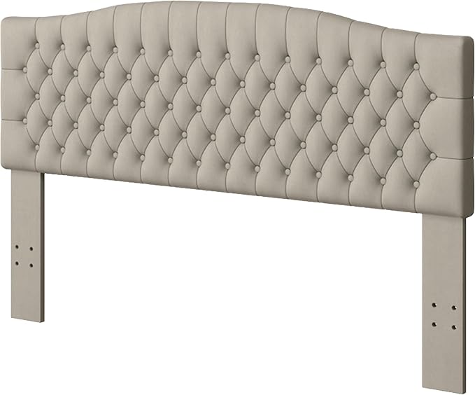 Velvet Upholstered Headboard King/Cal King Size Latest Model Wall Mount, Bed Frame Mount, Featuring High-Density Sponge Padding, Luxury Texture Easy Assembly and Style-Taupe