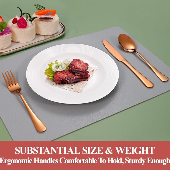 40 Pcs Rose Gold Silverware Set for 8, Food Grade Stainless Steel Flatware Set, Eating Utensils Sets Include Fork/Knife/Spoon,Home Kitchen Tableware Set, Reusable Cutlery Set, Dishwasher Safe