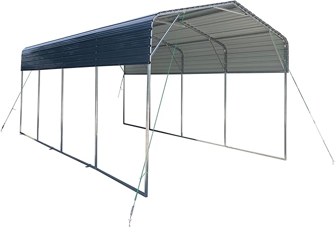 11x19 FT Metal Carport, Heavy Duty with Galvanized Steel Roof for Carport Camping Garden Wedding BBQ Commercial