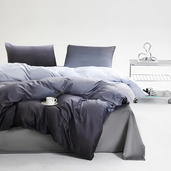 CLOTHKNOW Grey Silver Queen Comforter Set 3Pcs Velvet Bedding Comforter Sets Fluffy Comforter Soft Grey Queen Size Comforter Sets