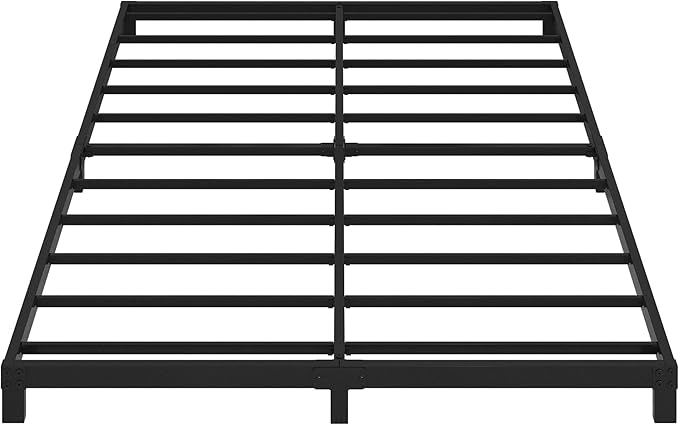 5 Inch Low King Size Bed Frame, Heavy Duty Bed Frame King Size Low Profile, No Box Spring Needed, Easy Assembly, Noise Free, Black