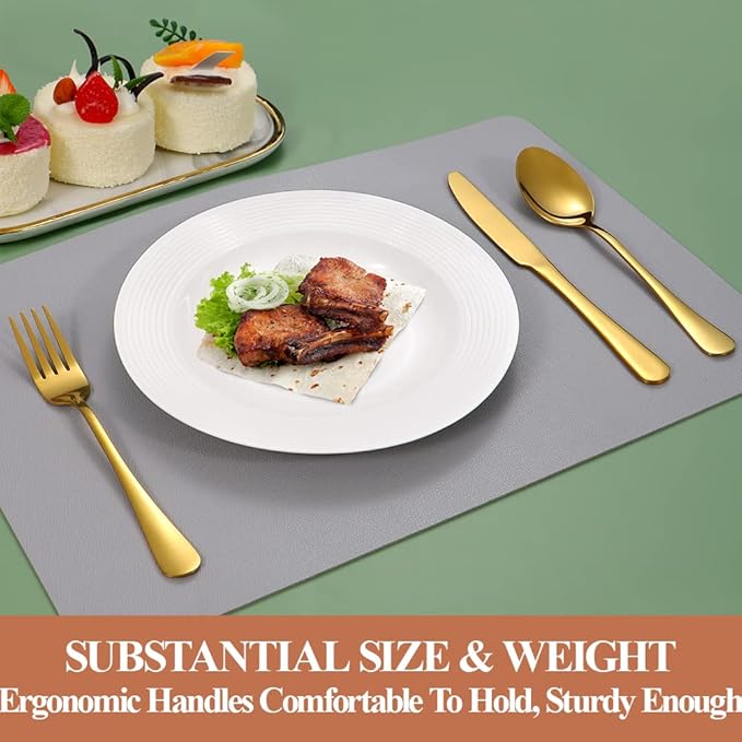 Lazycorner 20 Pcs Gold Silverware Set for 4, Food Grade Stainless Steel Flatware Set Include Fork/Knife/Spoon, Mirror Polished Eating Utensils Sets, Reusable Silverwear Cutlery Set, Dishwasher Safe