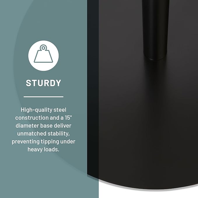 Safco Hook Head Coat Rack, Freestanding Hat and Jacket Hanger with 8 Rounded Edge Hooks, Durable Black Powder Coat Finish