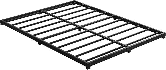 3 Inch Low Full Size Bed Frame Heavy Duty Metal Platform, No Box Spring Needed, Easy Assembly Mattress Foundation, No Noise, Black