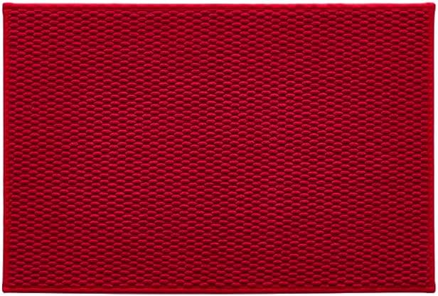 Bathroom Rugs Non Slip Washable, Super Absorbent Thin Bath Mat Small Quick Dry Low Pile Bathroom Rug, Red 20"x30"