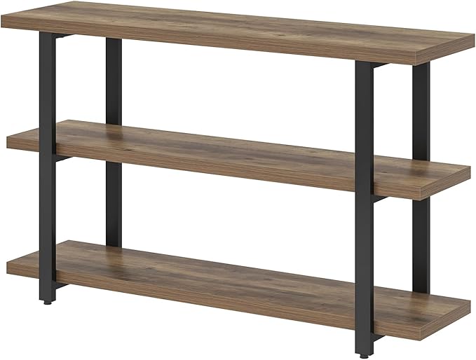 FOLUBAN Console Tables for Entryway, Modern Sofa Table with Storage Shelves for Living Room, Hallway, Entrance, or Behind Couch, Rustic Oak, 47 Inch