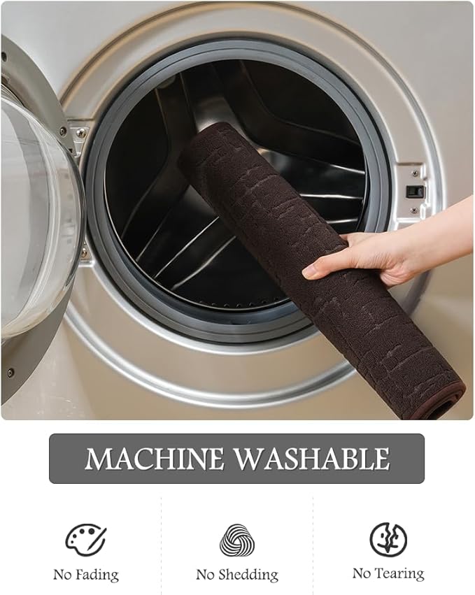 AMOAMI-Bath Mat-Absorbent Quick Dry Bathroom Floor Mats-Washable Rubber Backing Bath Mats for Bathroom Rugs Fit Under Door-Bath Rug for in Front of Sink Bathtub Shower Room, Brown 20''x32''