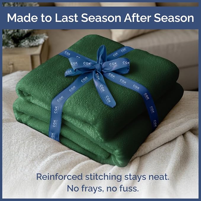 Ultra Soft Fleece Blanket Queen Size - Flannel Fleece Luxury Queen Blanket - Lightweight for Couch Bed Chair - Thick, Warm & Breathable - All Season Cozy Anti-Static Microplush Bedding, Forest Green