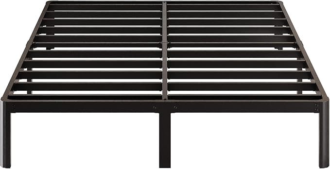 10 Inch King Bed Frame with Rounded Corner Legs, 2000 LBS Heavy Duty Metal King Size Platform Bed Frame No Box Spring Needed, Noise Free, Easy Assembly, Black