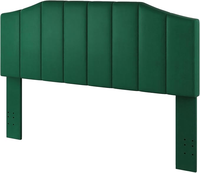 Velvet Queen Size Headboard, Upholstered Headboard Queen/Full Size Wall Mount and Bed Frame Mount, Featuring High-Density Sponge Padding Luxury Texture Easy Assembly Comfort Style-Jade