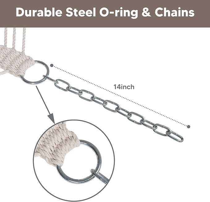 SUNCREAT Hammocks Outdoor Hammock with Spreader Bar, Poolside Portable Hammock for Outside, Coffee