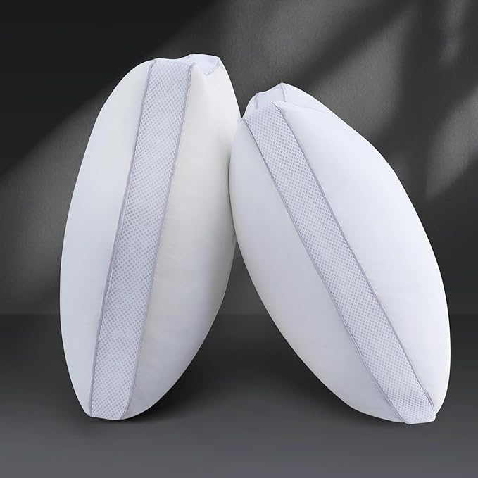 Goose Down Bed Pillows King Size Set of 2 (White), Hotel Collection Pillows for Sleeping, Gusseted Pillow for Side, Back, or Stomach Sleepers, 20" x 36"