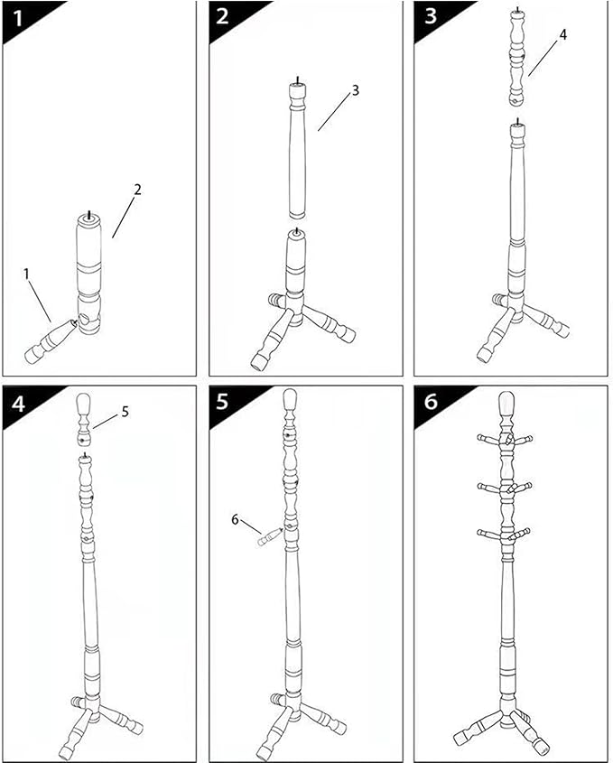 Wood Coat Rack Hall Tree, Stable Triangle Base Coat Tree with 3 Height Options and 9 Hooks, Vintage Coat Rack Freestanding for Hall Entryway, Bedroom and Home Office (Walnut)