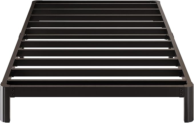 7 Inch Low Twin Bed Frames with Rounded Corner Legs, 1000 LBS Heavy Duty Metal Slats Support Twin Platform Bed Frame No Box Spring Needed, Easy Assembly