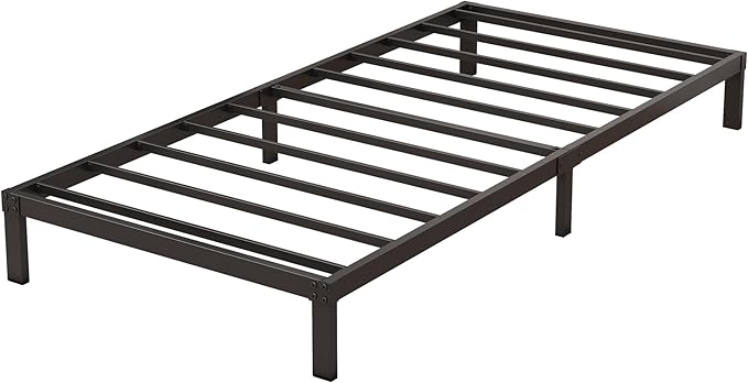 9 Inch Low Twin Bed Frames Heavy Duty Metal Platform, No Box Spring Needed, Easy Assembly Mattress Foundation, No Noise, Black