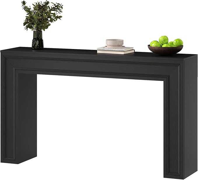 Rresyet 55 Inch Long Console Table, Sofa Table Behind Sofa, Entryway Table, Farmhouse Entryway Table for Entry, Hallway, Living Room (Black)