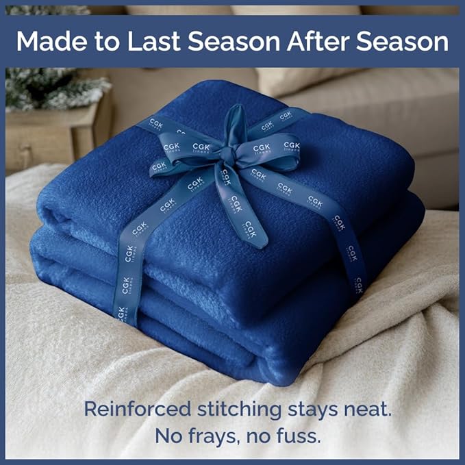 Ultra Soft Fleece Blanket Throw Size - Flannel Fleece Luxury Throw Blanket - Lightweight for Couch Bed Chair - Thick, Warm & Breathable - All Season Cozy Anti-Static Microplush Bedding, Royal Blue