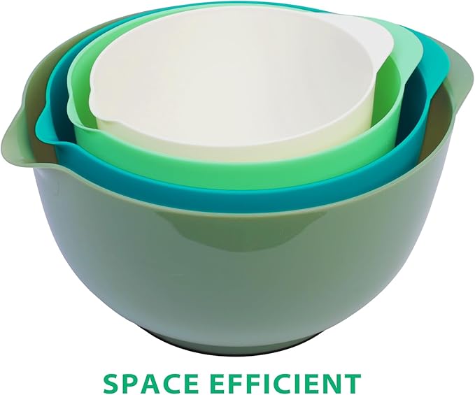 BoxedHome Classic Mixing Bowl Set, BPA Free Plastic, Microwave and Dishwasher Safe, 4.5 quarts (Army Green)