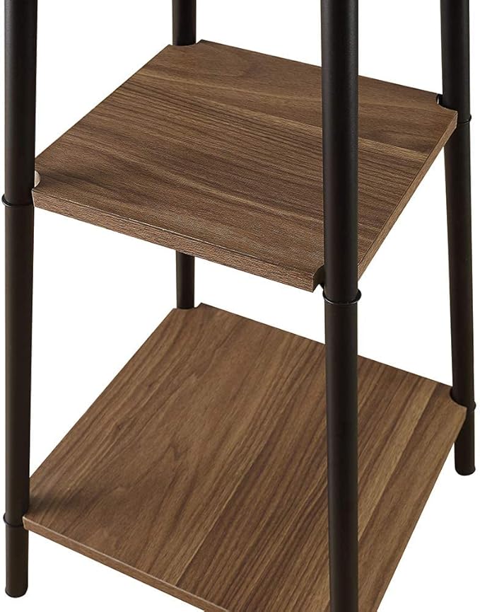 Floor Lamp, Standing Reading Light with Shelves and Fabric Shade, Modern Tall Pole Lamp, Accent Furniture Décor Lighting for Living Room, Bedrooms