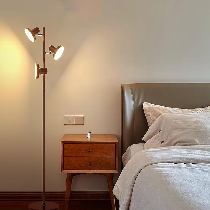 36W LED Tree Floor Lamp, Modern Dimmable Standing Lamp with Remote & Touch Control, 4 Color Temperatures, 3 Rotatable LED Light Floor Lamps for Living Room, Bedroom, Office