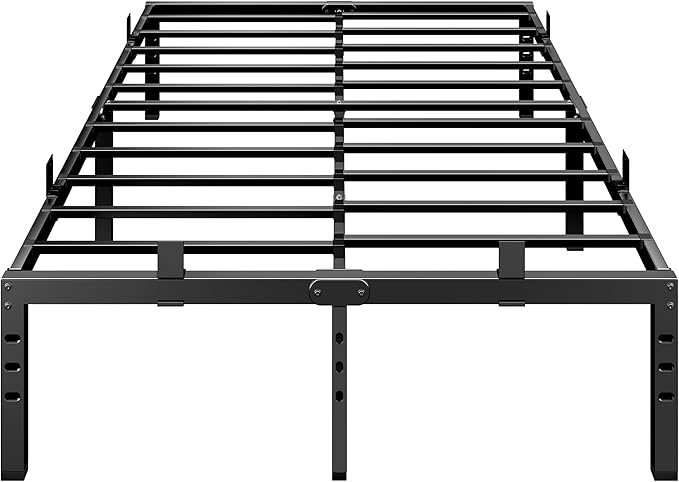 BedsPick 14 Inch Queen Bed Frame, Metal Platform Bed Frame Queen Size, Heavy Duty Sturdy Mattress Foundation, Mattress Anti-Slip, Easy Assembly, Noise Free, No Box Spring Needed, Black
