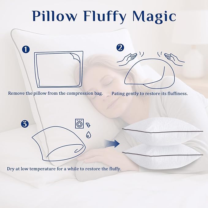 JOLLYVOGUE Euro Pillows for Sleeping, Soft and Supportive Throw Pillows for Couch, Bed and Sofa, Down Alternative Pillow, 26x26 Inches