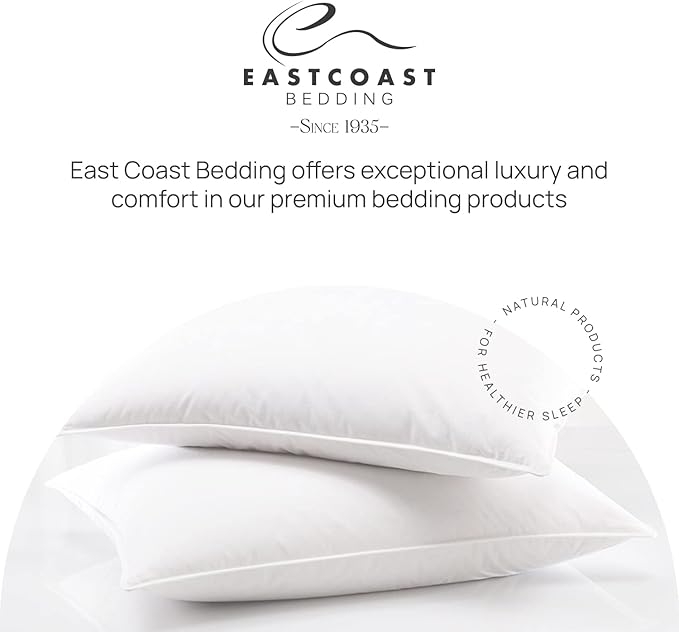 East Coast Bedding Balanced Dream 50/50 Goose Feather Down Standard Pillow 20x26 Inch Medium Support with 100% Cotton Shell – Single Pack