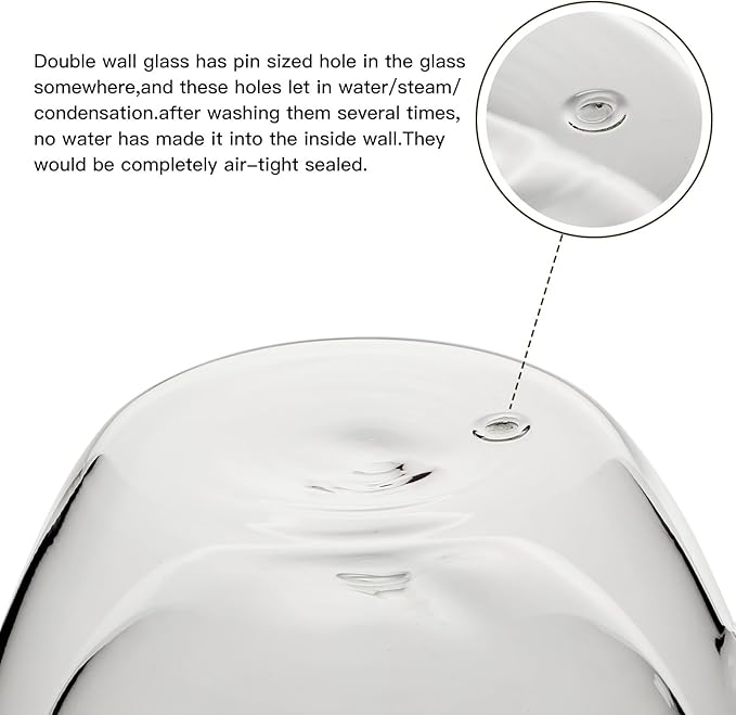 Aurzen 2 Pack Double Walled Glass Coffee Mugs with Handles 8.5oz, Large Insulated Layer Coffee Cups, Clear Borosilicate Mugs, Perfect for Cappuccino, Tea, Microwave Safe (8.5oz-2Pack)