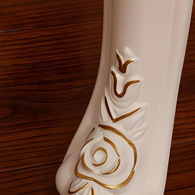 CraftThink Modern Makeup Vanity Set, Bedroom Makeup Vanity Desk Wood Vanity Dressing Table for Bedroom, Makeup Vanity & Mirror & Stools Oval 39" L x 19" W x 64" H