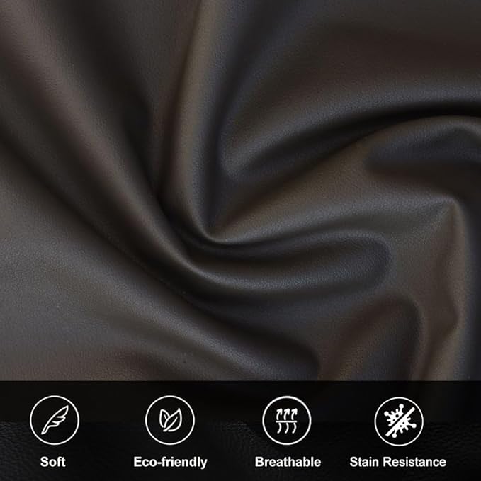 homary Black Makeup Vanity Set with LED Mirror and Dressing Stool, Modern PU Leather Dressing Table with Drawers for Bedroom, Ideal for Women Girls (Black)