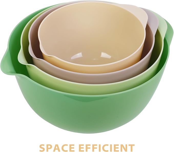 BoxedHome Classic Mixing Bowl Set, BPA Free Plastic, Microwave and Dishwasher Safe, 4.5 quarts (Sage)
