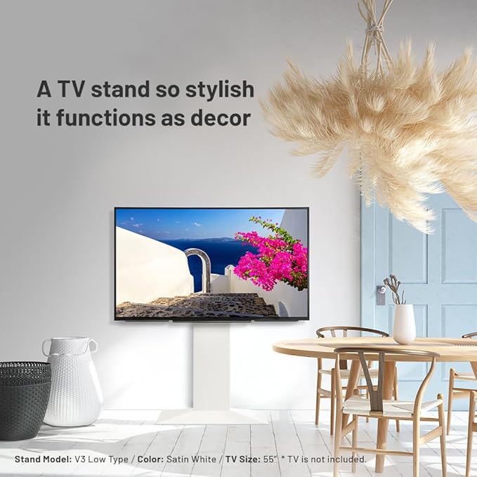 WALL V3 High Type | Sleek 32-80 Inch Universal Ultra Thin TV Stand | Walnut | for Living Room and Bedroom, Space Saving, Adjustable Mount, No Drill, Japan-Engineered Design