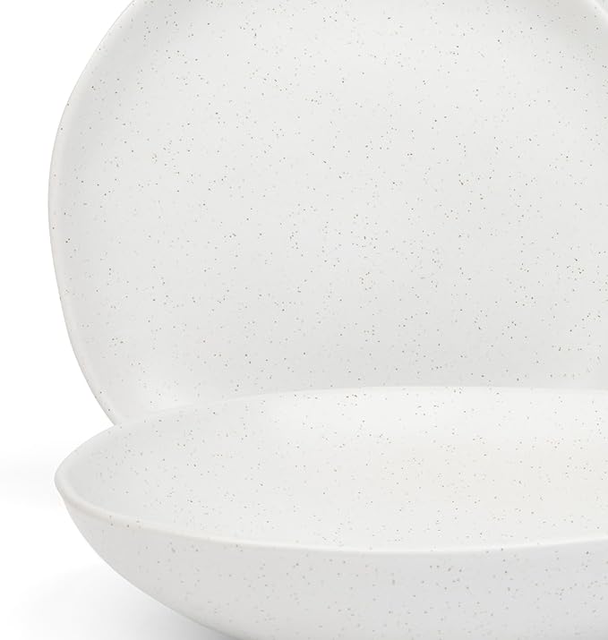 Trasa Home Eco-Friendly High Fired Artisan Stoneware Dinnerware 16 piece set, 4 place settings (Millstone)