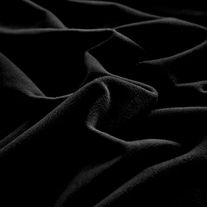 Luxlovery Black Velvet Comforter Set Full Plush Fluffy Black Flannel Bedding Set Bedding Set Heavyweight Blanket Quilts Modern Breathable Warm Winter Comforter