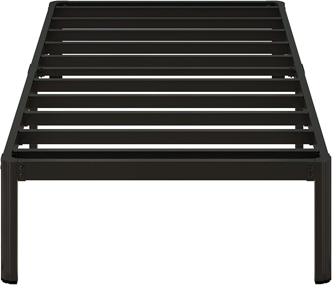14 Inch Twin XL Bed Frames with Rounded Corner Legs, 1000 LBS Heavy Duty Metal XL Twin Platform No Box Spring Needed, Noise Free, Easy Assembly, Black