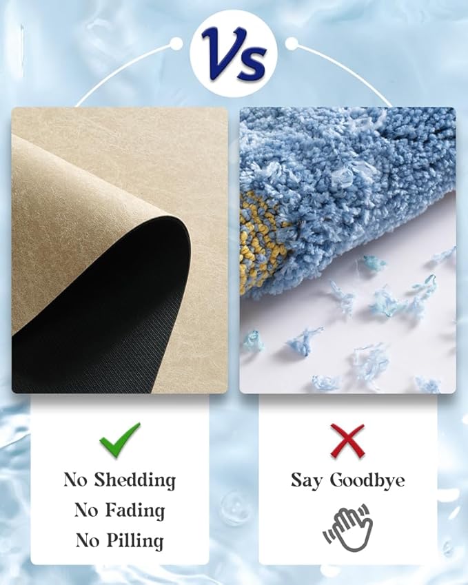 MontVoo -Bath Mat Rug-Rubber Backing Non Slip Quick Dry Absorbent Thin Bathroom Rugs Fit Under Door-Faux Suede Surface Bathroom Floor Mats-Shower Rug for in Front of Bathtub Shower Beige 17"x59"