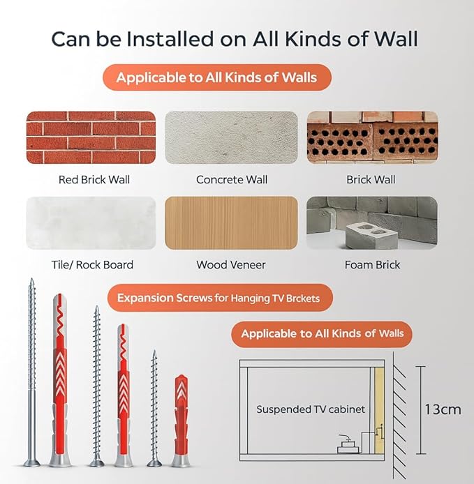 Floating TV Stand,47-118 Inch Wall Mounted TV Shelf,Modern Entertainment Center Media Console with Storage for Bedroom,Living Room (Black with Light, 63")