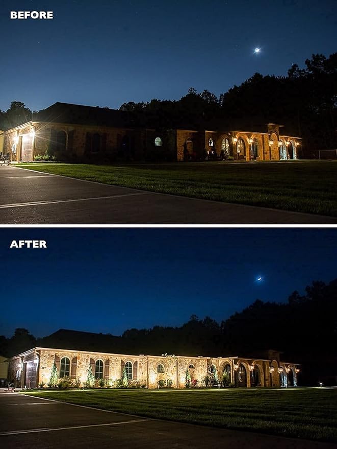 Outdoor LED Landscape Lights - 16W UL Listed, 1500 Lumen Waterproof Walkway Security Lights, 3000K Warm White, 1/2" Knuckle Mount, 120V and 5 Year Warranty