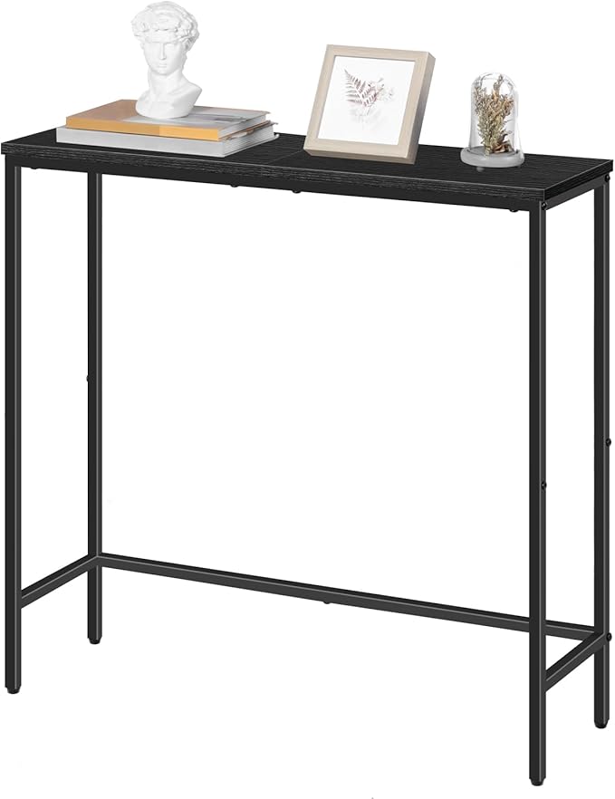 HOOBRO 2 Pack Narrow Sofa Console Table, 29.5" Small Entryway Table, Thin Display Shelf, for Hallway, Bedroom, Living Room, Foyer, Black BK75XGP201