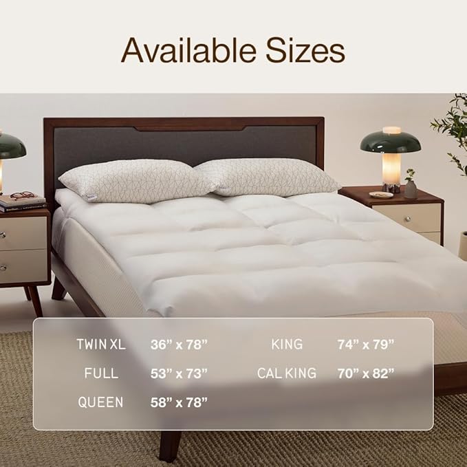 Coop Home Goods Essence Down Alternative Mattress Topper Cal King, Plush 2-Inch Gusset and Baffle Box Design for Even Support and Comfort, Premium Bed Topper for Pressure Relief, Oeko-TEX Certified