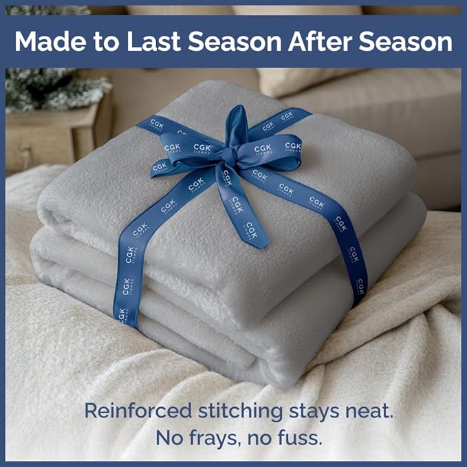 Ultra Soft Fleece Blanket King Size - Flannel Fleece Luxury King Blanket - Lightweight for Couch Bed Chair - Thick, Warm and Breathable - All Season Cozy Fuzzy, Anti-Static Microplush Bedding, Grey