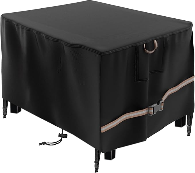 YOWDUTY Rectangular Propane Gas Fire Pit Table Cover 52x34x24, Waterproof Heavy Duty 600D Rectangle Outdoor Fireplace Cover 52 Inch, All-weather Protection For Patio Firepit Table 49-52 inch
