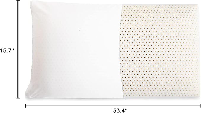 Artka Talalay 100% Natural Premium Latex Pillow (King Size), Helps Relieve Pressure, Bed Pillow for Sleeping, Neck Pain Relief Help, for Side Back Stomach Sleeper with Removable Cotton Cover