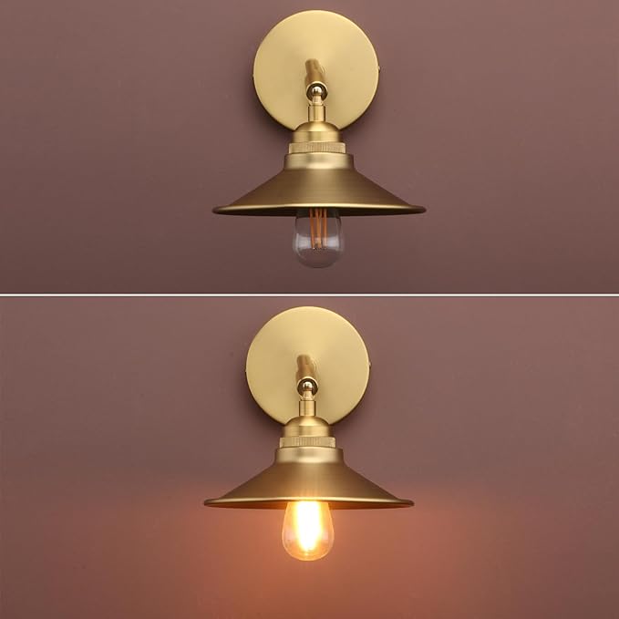 Yosoan Vintage Wall Sconce, 2-Pack Antique Dimmable Switch Industrial Metal Fixture Lighting Lamp for Living Room Kitchen Bathroom Bedroom Reading Room Bar Coffee Porch Gallery