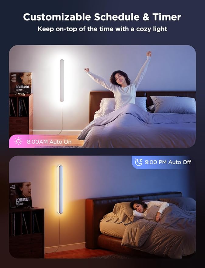 Govee Wall Sconces Set of Two, RGBIC LED Wall Lights, Works with Matter & Alexa, Music Sync, Plug in Wall Mount Light, Dimmable Modern Room Light for Living Room Bedroom Hallway, 2 Pack