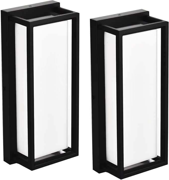 Dimmable LED Outdoor Wall Sconce, Modern Porch Lights 2700K 3000K 3500K 4000K 5000K 5 Colors Changeable,1400 Lumens Exterior Up Down Outdoor Wall Lights for House,Garage Door 2 Pack