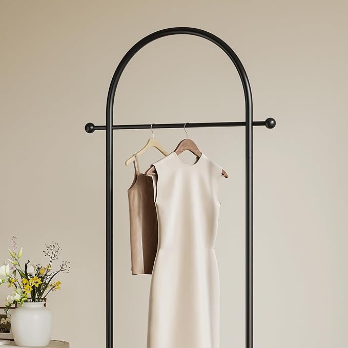 Metal Small Clothes Rack, Arched shape Clothing Racks for Hanging Clothes,Heavy Duty Garment Rack for Small Spaces Modern Coat Rack Stand for Entryway, Bedroom (black)