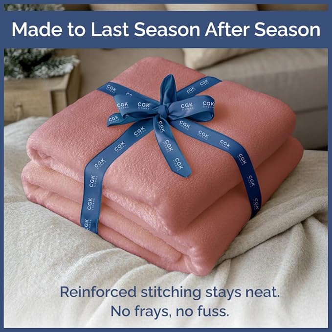 Ultra Soft Fleece Blanket Twin Size - Flannel Fleece Luxury Twin Blanket - Lightweight for Couch Bed Chair - Thick, Warm & Breathable - All Season Cozy Fuzzy, Anti-Static Microplush Bedding, Rose Pink